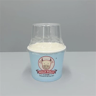 آئس کریم پارلرز کے لیے پلاسٹک کے ڈھکن کے ساتھ 12oz آئس کریم پیپر ٹب