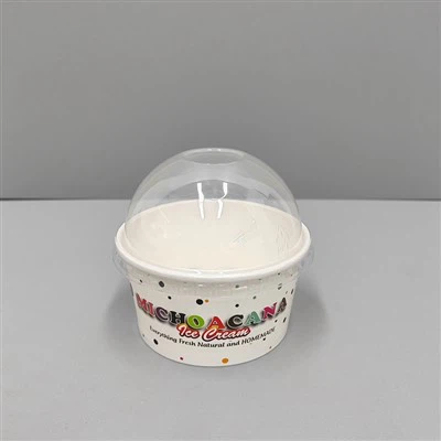 گلی کی دکانوں کے لیے پی ای ٹی ڈوم لِڈ کے ساتھ 6oz آئس کریم کپ